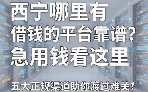 西宁哪里有借钱的平台靠谱？急用钱看这里，五大正规渠道助你渡过难关