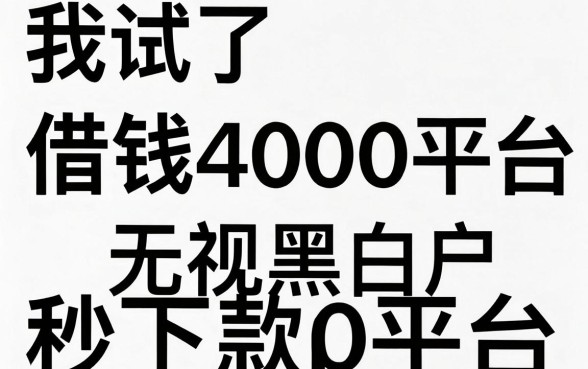 我试了十几个借钱4000平台，发现无视黑白户秒下款app背后的真相有点扎心