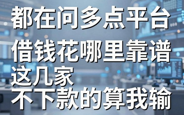 都在问多点平台借钱花哪里靠谱，这几家不下款的算我输