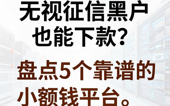 无视征信黑户也能下款？盘点5个靠谱的小额借钱平台