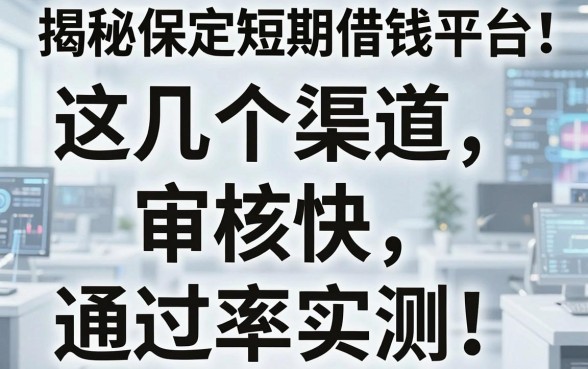 揭秘保定短期借钱平台：这几个渠道审核快，通过率实测