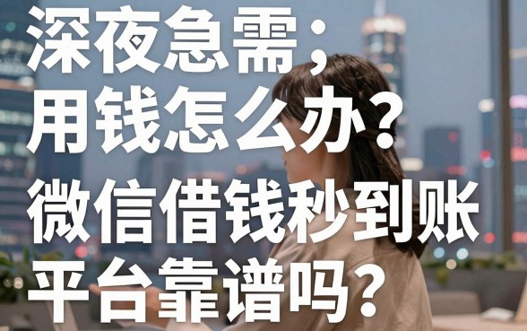 深夜急需用钱怎么办？微信借钱秒到账平台真的靠谱吗？盘点五大正规口子