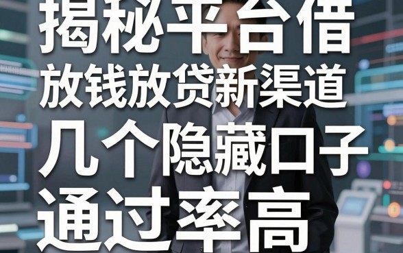 揭秘金融平台借钱放贷新渠道，这几个隐藏口子通过率高
