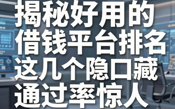 揭秘好用的借钱平台排名：这几个隐藏口子通过率惊人