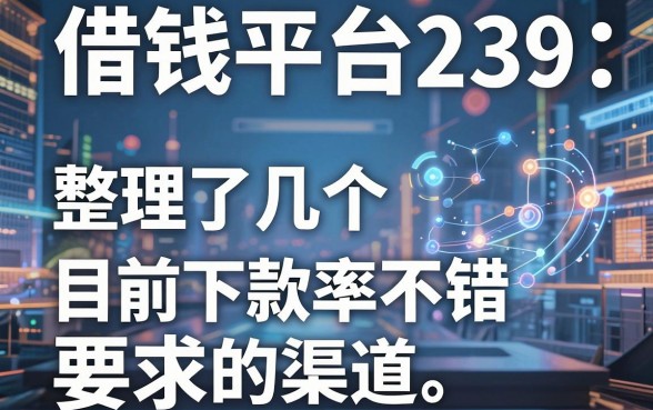 揭秘借钱平台239：整理了几个目前下款率不错的渠道