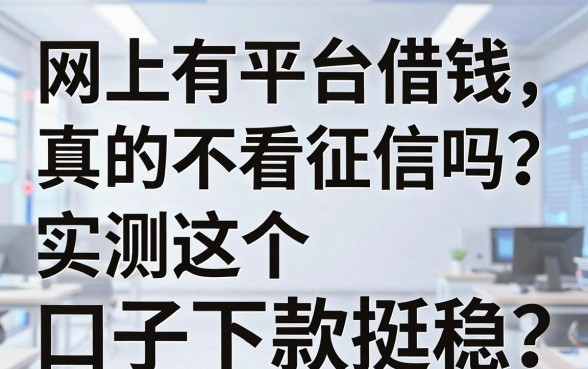 网上有平台借钱真的不看征信吗？实测这五个口子下款挺稳