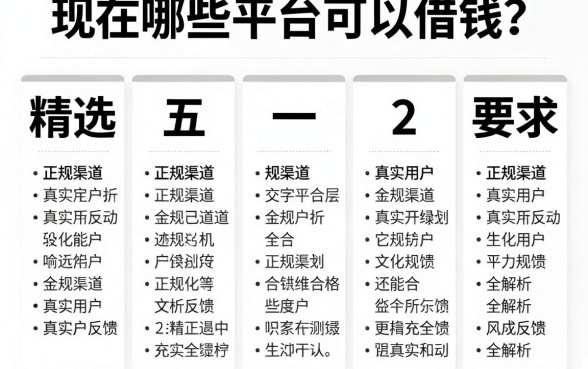 现在哪些平台可以借钱？精选五个正规渠道及真实用户反馈全解析