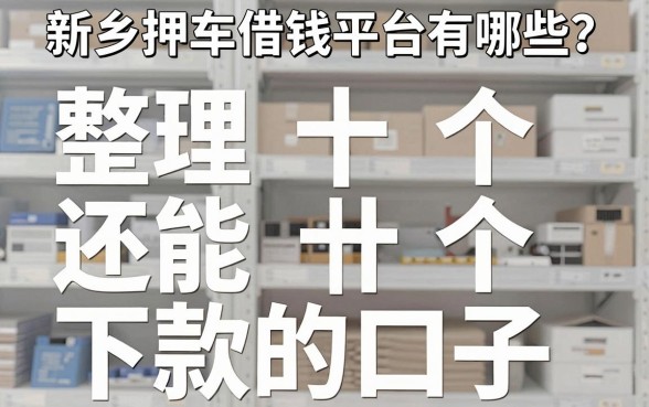 新乡押车借钱平台有哪些？整理了十个还能下款的口子