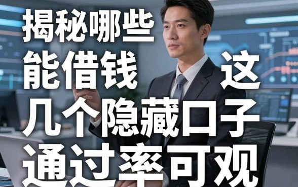 揭秘哪些正规平台能借钱，这几个隐藏口子通过率可观