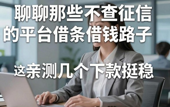 聊聊那些不查征信的平台借条借钱路子，亲测这几个口子下款挺稳