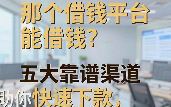 那个借钱平台能借钱？实测五大靠谱渠道助你快速下款