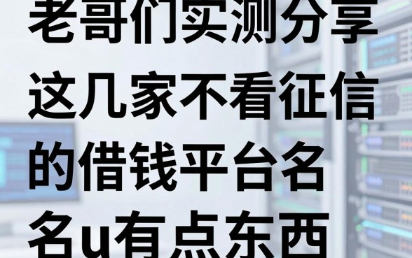 老哥们实测分享：这几家不看征信的借钱平台排名u有点东西