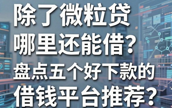 除了微粒贷哪里还能借？盘点五个好下款的借钱平台推荐