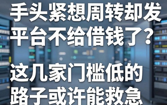 手头紧想周转却发现平台不给借钱了？这几家门槛低的路子或许能救急