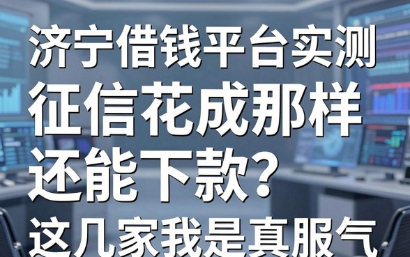 济宁借钱平台实测：征信花成那样还能下款？这几家我是真服气