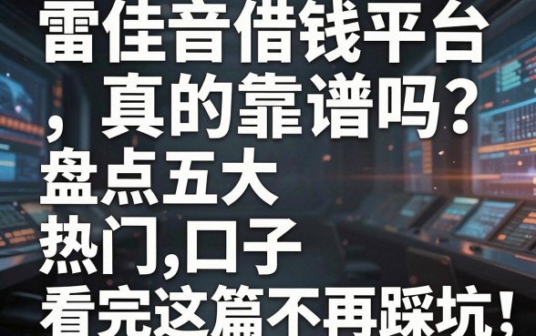 雷佳音借钱平台真的靠谱吗？盘点五大热门口子，看完这篇不再踩坑！
