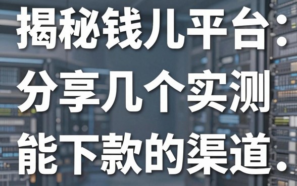 揭秘借钱儿平台：分享几个实测能下款的渠道
