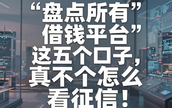 盘点所有借钱平台名称：这五个口子真不怎么看征信