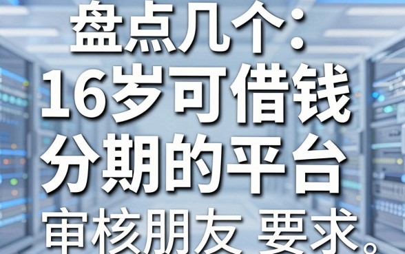 盘点几个16岁可借钱分期的平台，审核宽松到没朋友