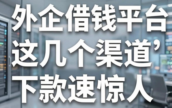 揭秘外企借钱平台，这几个渠道下款速度惊人