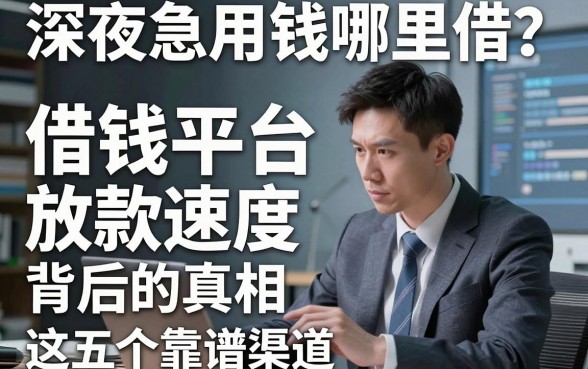 深夜急用钱哪里借？揭秘借钱平台放款速度背后的真相，这五个靠谱渠道你知道吗？
