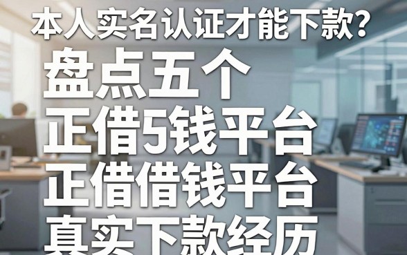 本人实名认证才能下款？盘点五个正规借钱平台及真实下款经历
