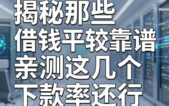 揭秘那些借钱平台比较靠谱，亲测这几个下款率还行