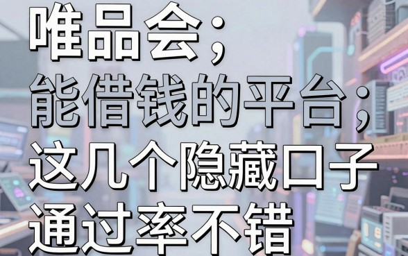 揭秘唯品会能借钱的平台，这几个隐藏口子通过率不错