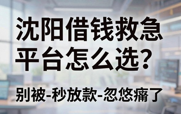沈阳借钱救急平台怎么选？别被-秒放款-忽悠瘸了