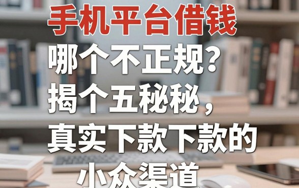 手机平台借钱哪个不正规？揭秘五个真实下款的小众渠道