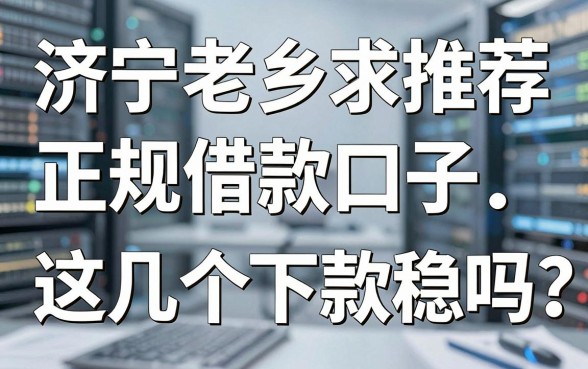济宁老乡求推荐正规借款口子，这几个下款稳吗？