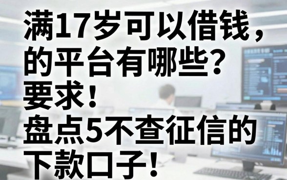 满17岁可以借钱的平台有哪些？盘点5个不查征信的下款口子