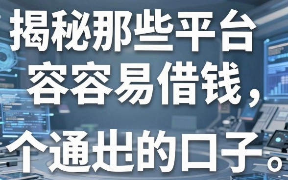 揭秘那些平台容易借钱，整理出这十个通过率高的口子