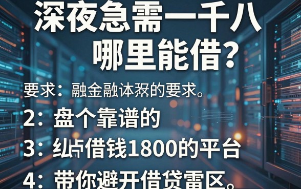 深夜急需一千八哪里能借？盘点五个靠谱的借钱1800的平台，带你避开借贷雷区