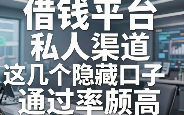 揭秘借钱平台私人渠道，这几个隐藏口子通过率颇高