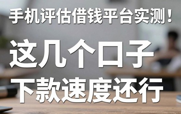 手机评估借钱平台实测：这几个口子下款速度还行