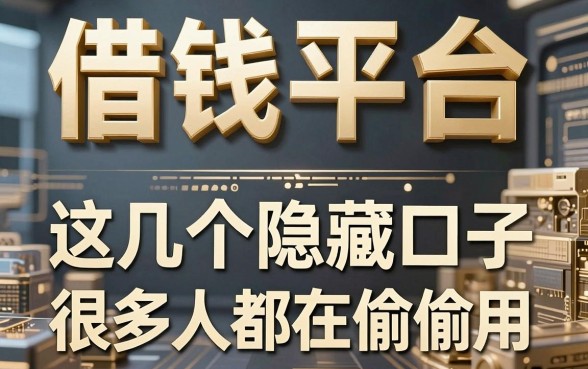 揭秘借钱平台金：这几个隐藏口子很多人都在偷偷用