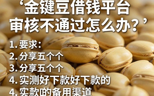 金豆豆借钱平台审核不通过怎么办？分享五个实测好下款的备用渠道
