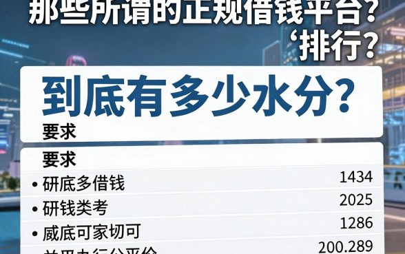 那些所谓的正规借钱平台排行，到底有多少水分？