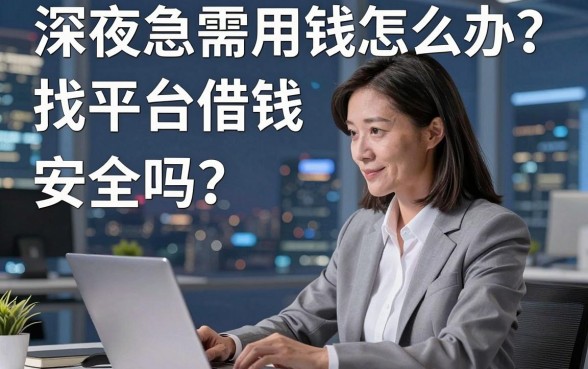 深夜急需用钱怎么办？找平台借钱安全吗？这几个靠谱渠道帮你渡过难关
