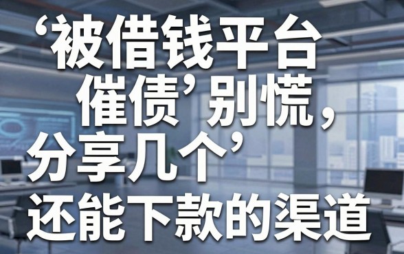 被借钱平台催债别慌，分享几个还能下款的渠道