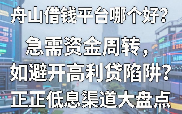 舟山借钱平台哪个好？急需资金周转如何避开高利贷陷阱，正规低息渠道大盘点