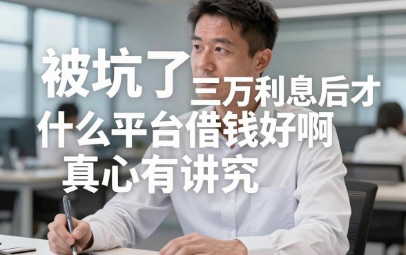 被坑了三万利息后才明白，什么平台借钱好啊真心有讲究