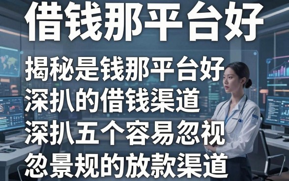 揭秘借钱那平台好，深扒五个容易忽视的放款渠道