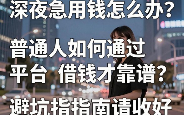 深夜急用钱怎么办？普通人如何通过平台借钱才靠谱？这几个避坑指南请收好