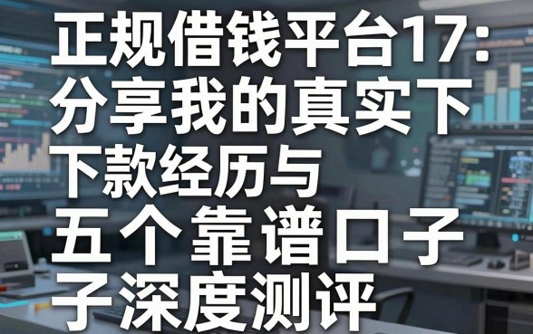 正规借钱平台17：分享我的真实下款经历与五个靠谱口子深度测评