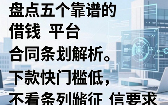 盘点五个靠谱的借钱平台合同条款解析，下款快门槛低不看征信