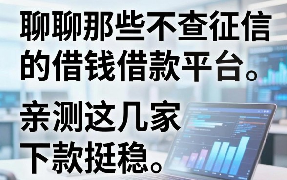 聊聊那些不查征信的借钱借款平台，亲测这几家下款挺稳