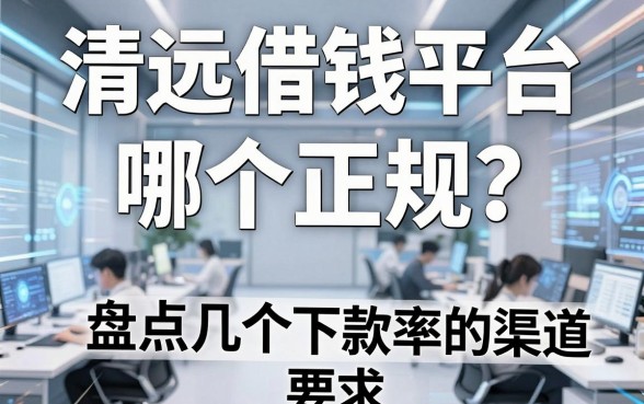 清远借钱平台哪个正规？盘点几个下款率高的渠道