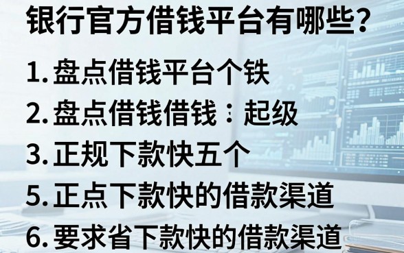 银行官方借钱平台有哪些？盘点五个正规下款快的借款渠道